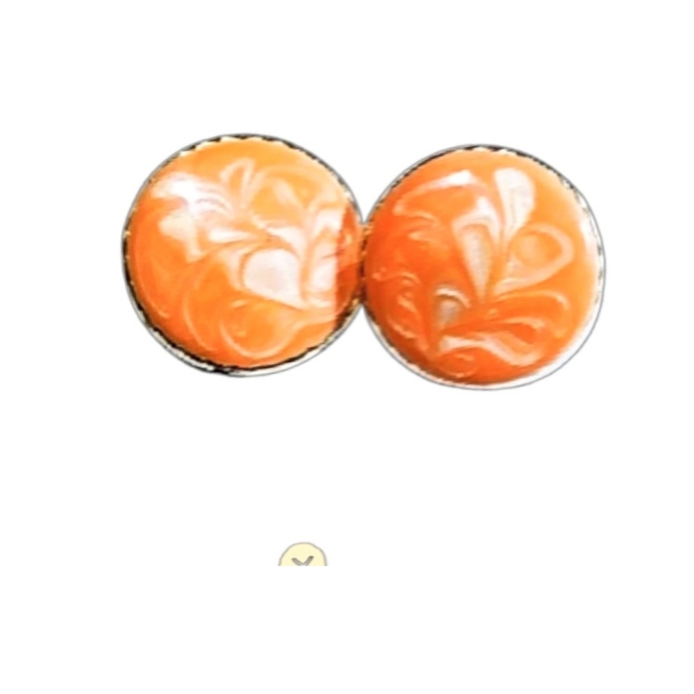 Vintage Floral Orange Earrings